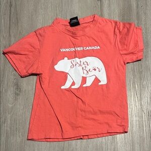 Kids Coral 'Sister Bear' Short Sleeve Tee